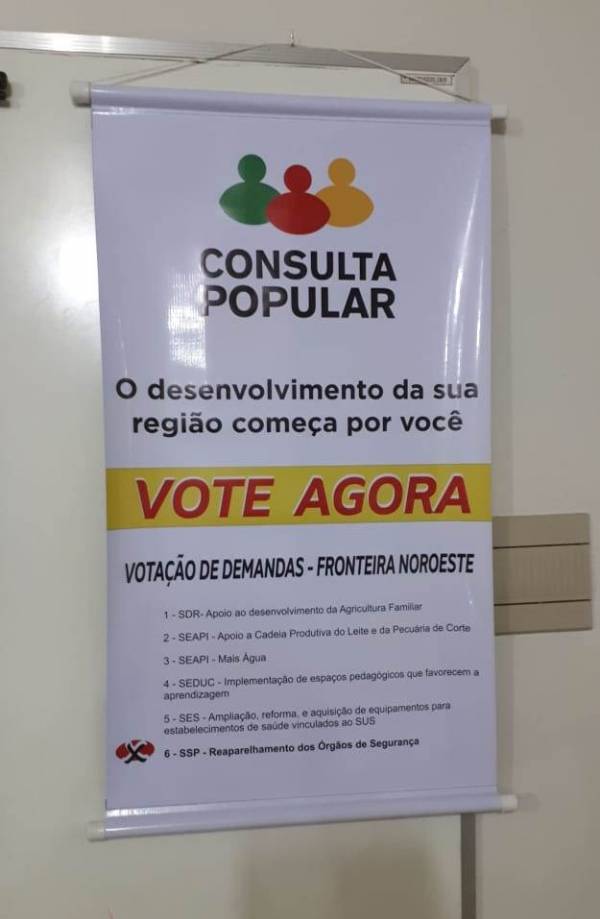 Vote na Consulta Popular 2018 a partir de terça e ajude seu município.