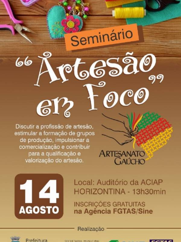Seminário Artesão em Foco será realizado em Horizontina