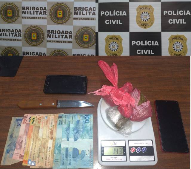Em ação conjunta Brigada Militar e Polícia Civil prendem jovem por tráfico de drogas, em Três de Maio
