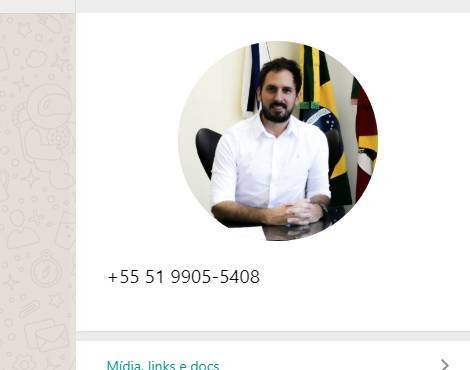 Prefeito Marcos Corso descobre conta fake dele no WhatsaPP
