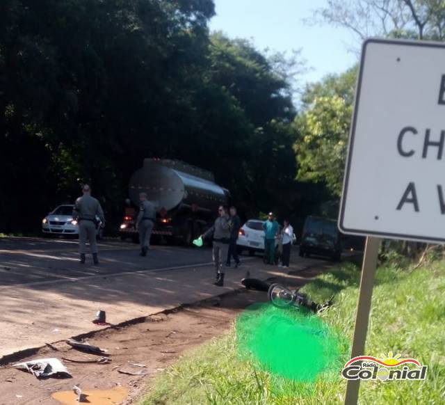 Colisão frontal deixa um motociclista morto na BR-472 em Boa Vista do Buricá