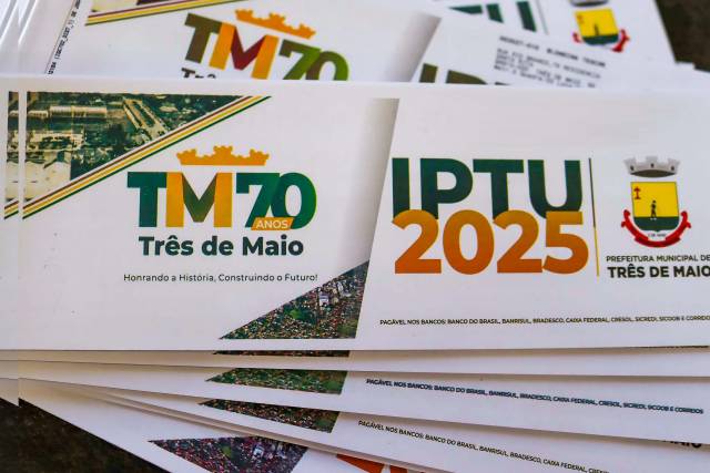 Prefeitura de Três de Maio disponibiliza carnês do IPTU a partir de segunda-feira