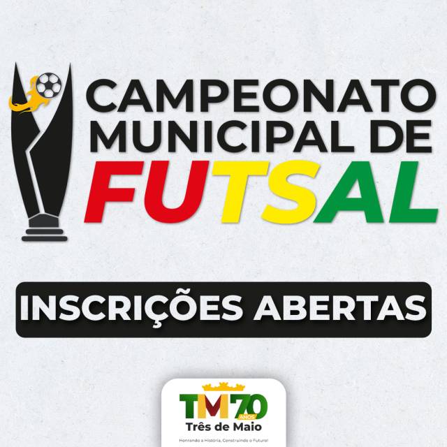 Abertas inscrições para o Campeonato de Futsal 70 anos de Três de Maio